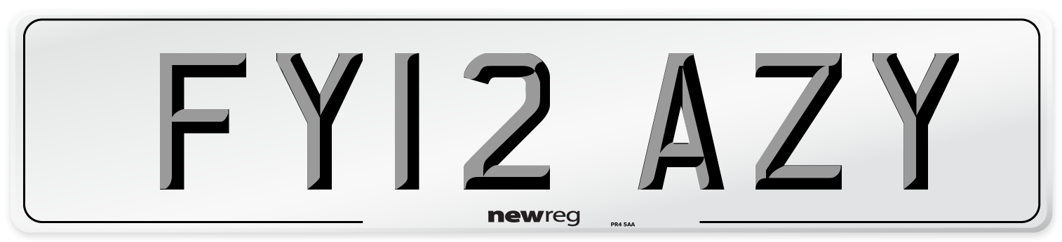 FY12 AZY Number Plate from New Reg